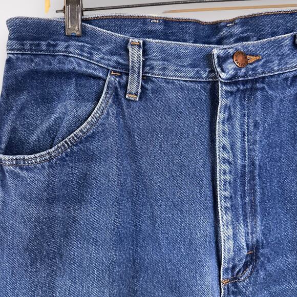 VTG Rustler Blue Jeans Mens Size 36/32 Casual Straight Leg Everyday Work Midrise - Picture 3 of 8